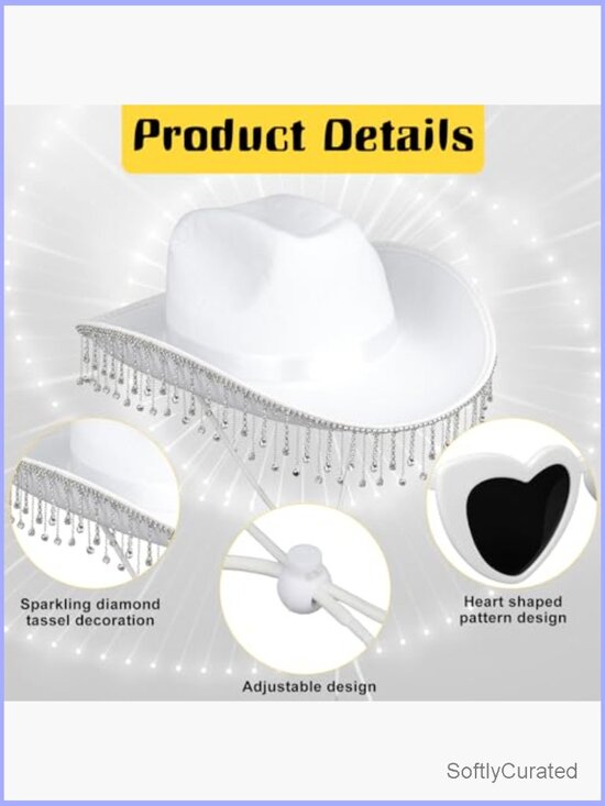 Rhinestone Cowgirl Hat with Fringe and Sunglasses main image 6